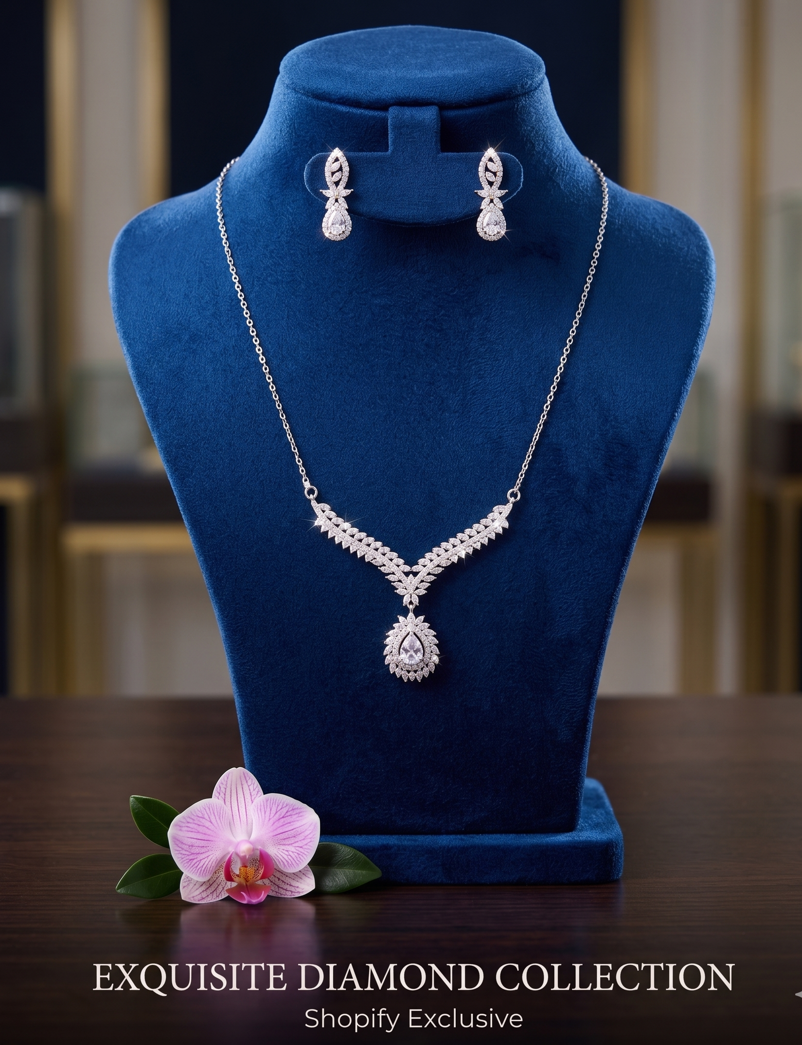 Teardrop Crystal Jewelry Set