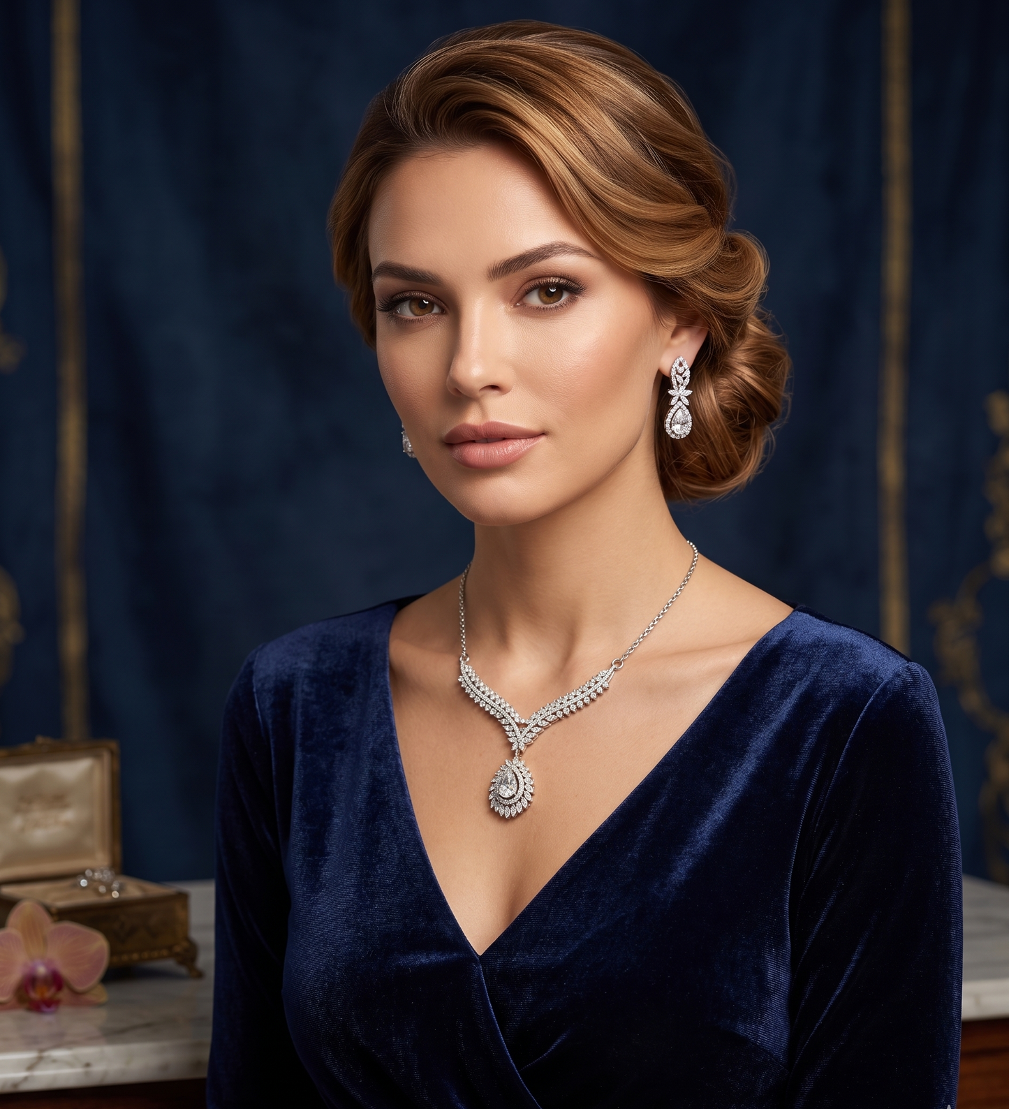 Teardrop Crystal Jewelry Set