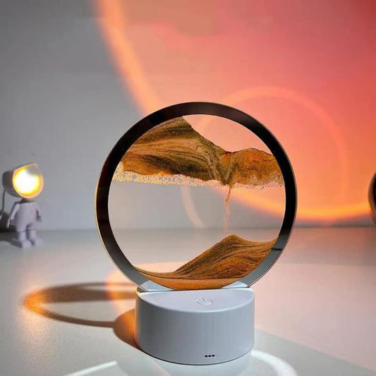 Round Flowing Sand Art Lamp