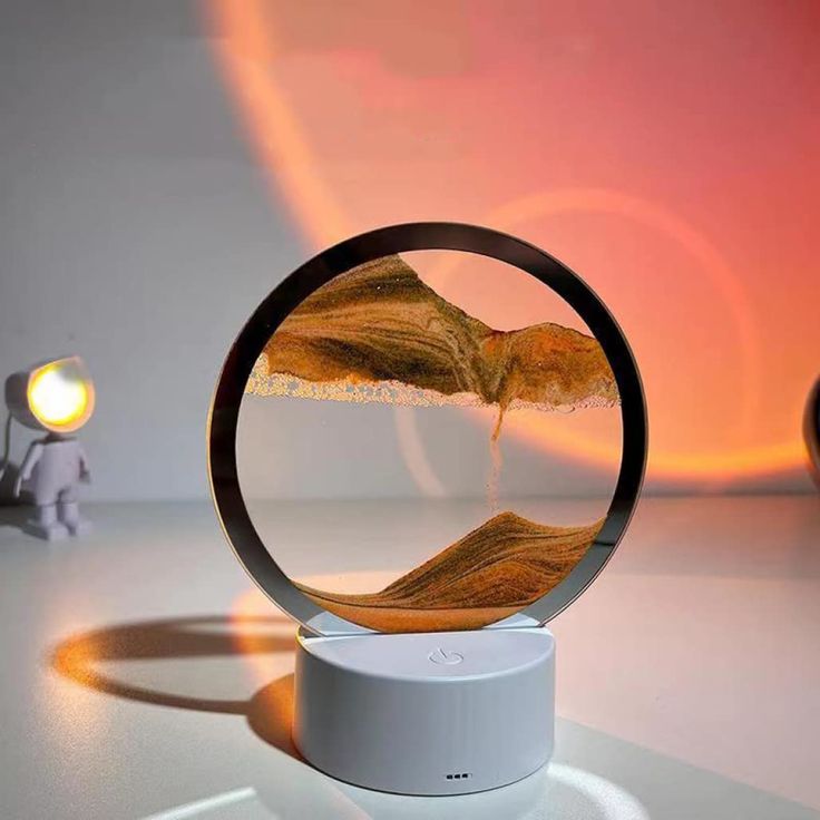 Round Flowing Sand Art Lamp